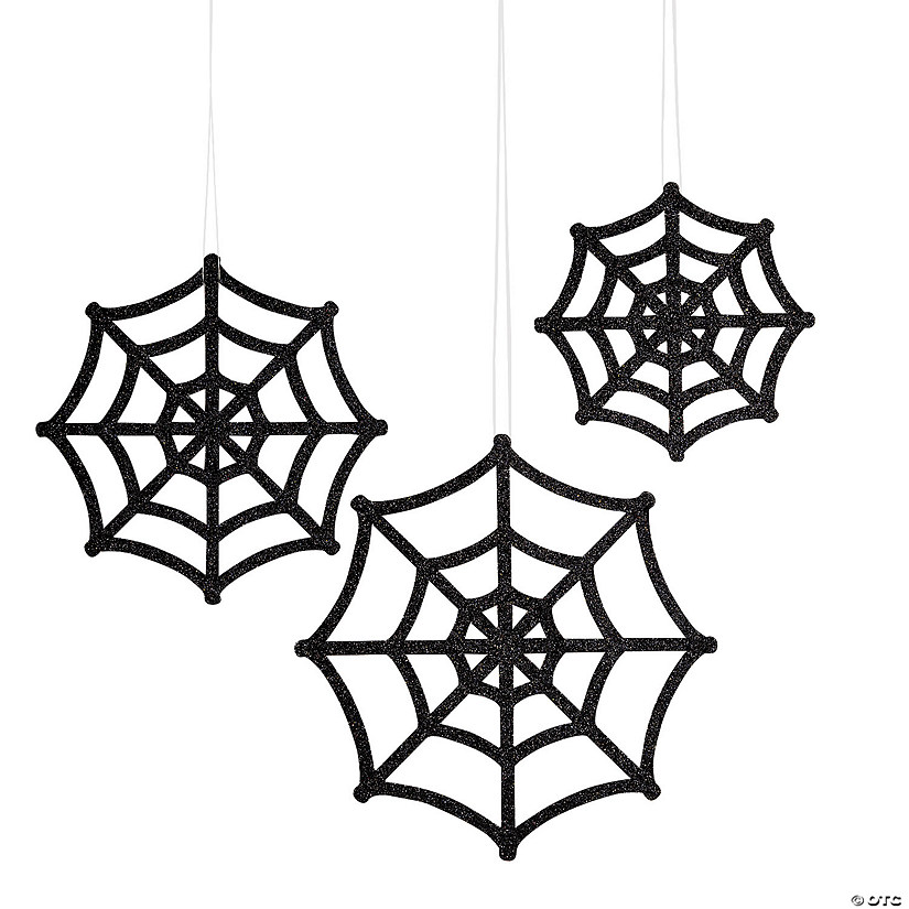 8" - 12" Halloween Spider Ceiling Decorations - 6 Pc. Image