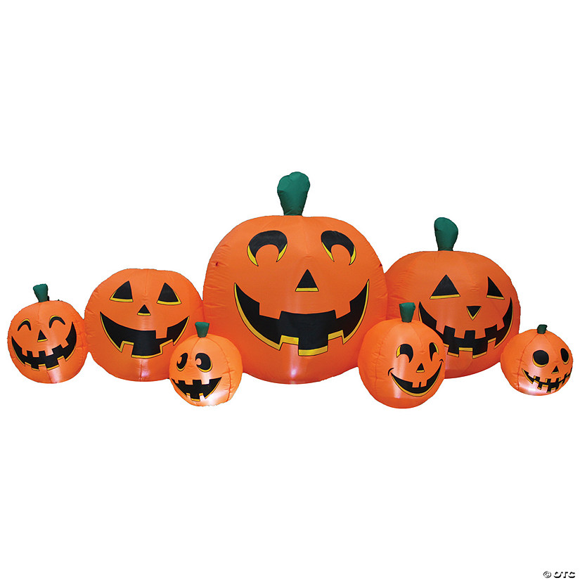 8.5' Long Inflatable Pumpkin Patch Yard Decoration Image
