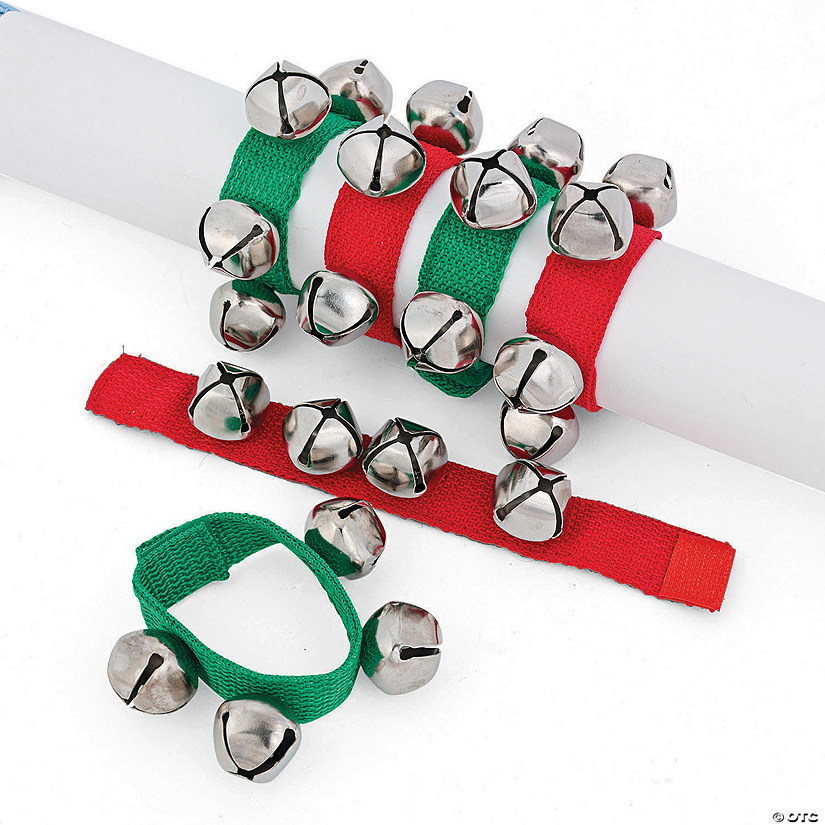 8" - 8 1/4" Bulk 144 Pc. Jingle Bell Red & Green Nylon Christmas Bracelets Image