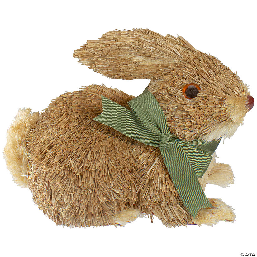8" Brown Sisal Bunny Rabbit Easter Figure Image