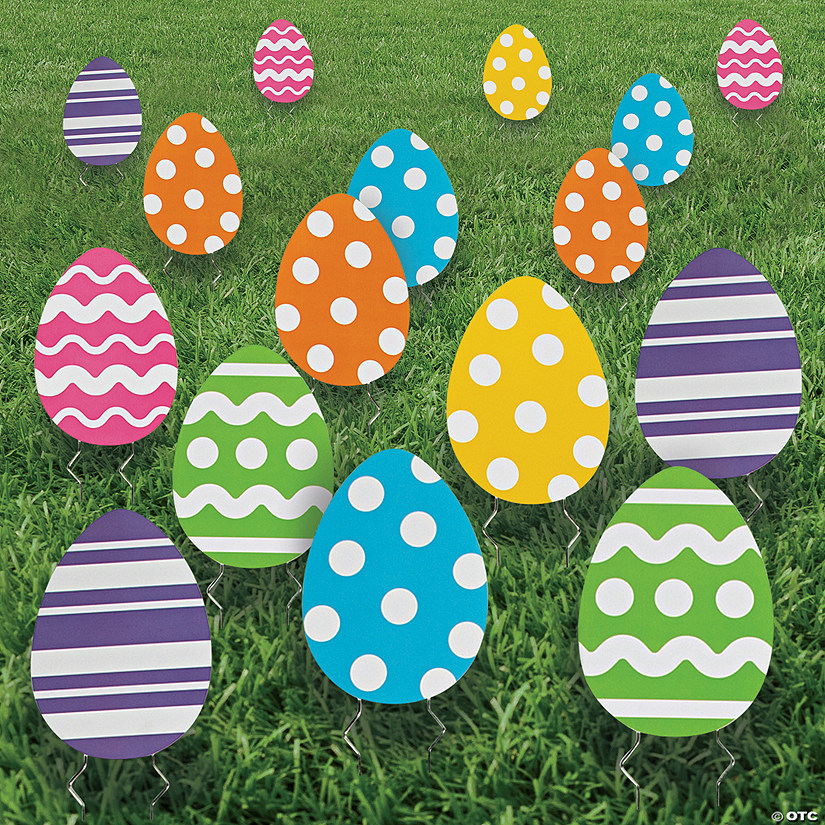 8" Bulk Mini Easter Egg Yard Signs - 24 Pc. Image