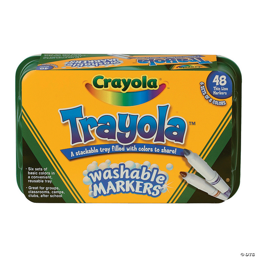 8-Color Crayola&#174; Trayola&#8482; Fine Tip Washable Markers - 1 Box Image