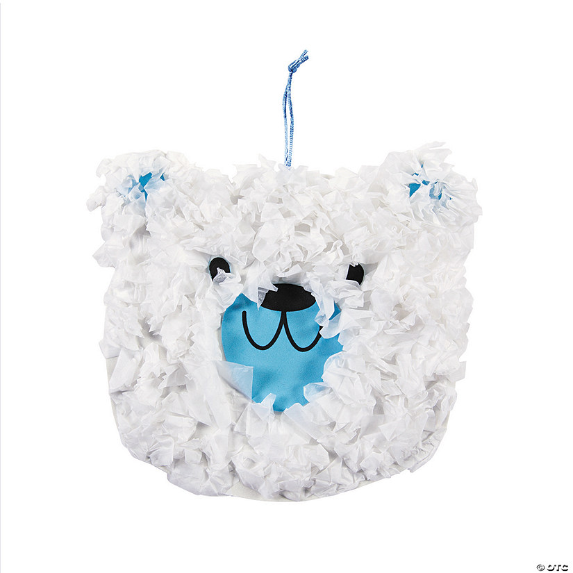 8" Crinkle Tissue Paper Polar Bear Craft Kit- Makes 12 Image