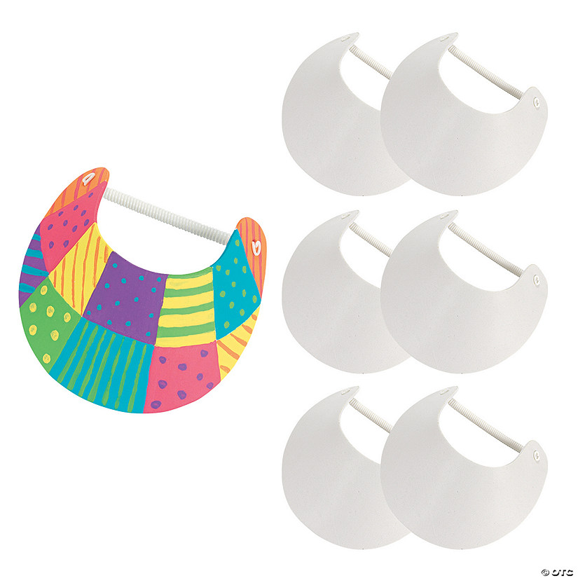 8" Diam. DIY Plain White Coil Visor Coloring Crafts - 6 Pc. Image