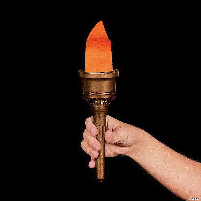 8" Flaming Torch Plastic Light with Flickering Flame Image