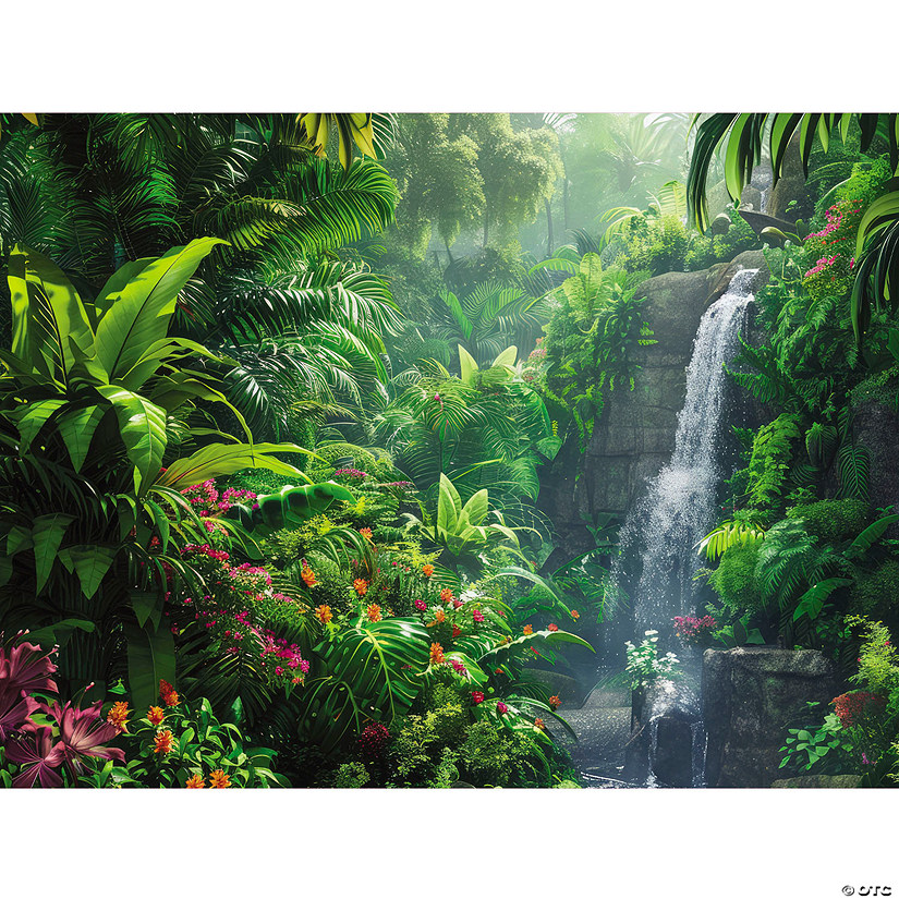8 ft. x 6 ft. Rainforest VBS Waterfall Polyester Photobooth Backdrop Image