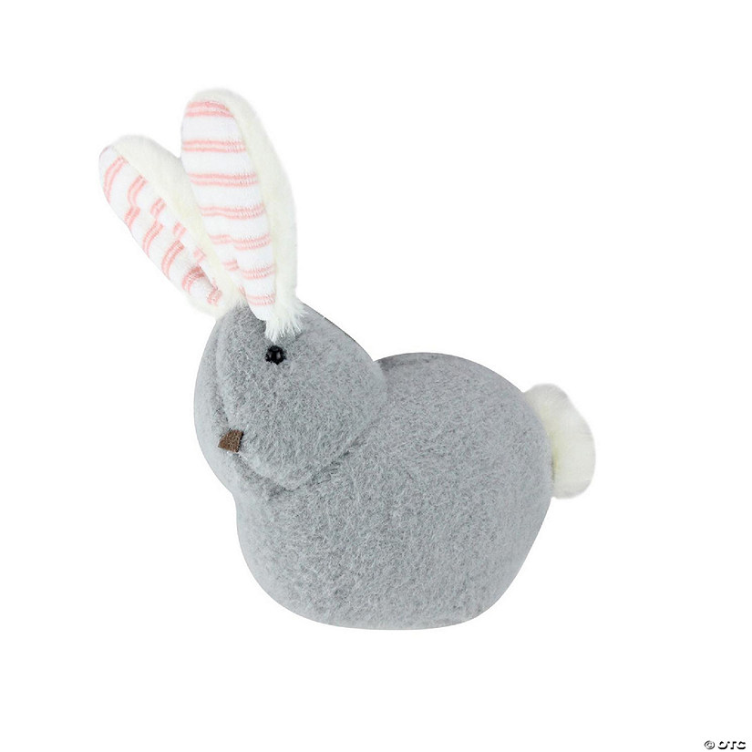 8" Gray and White Plush Dove Bunny Rabbit Easter Spring Tabletop Figurine Image