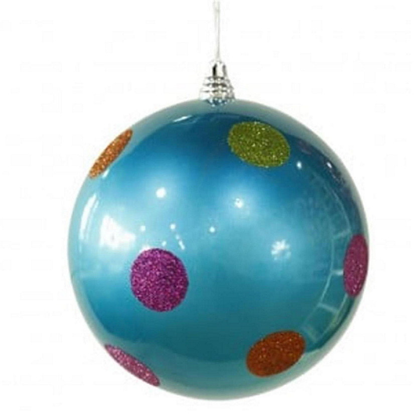 8 in. Turquoise Candy Polka Dot Ball Image
