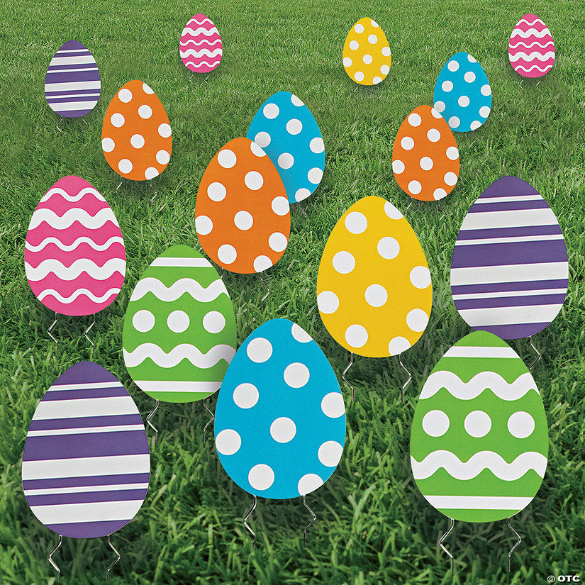 8" Mini Easter Egg Yard Signs 24 Pc.