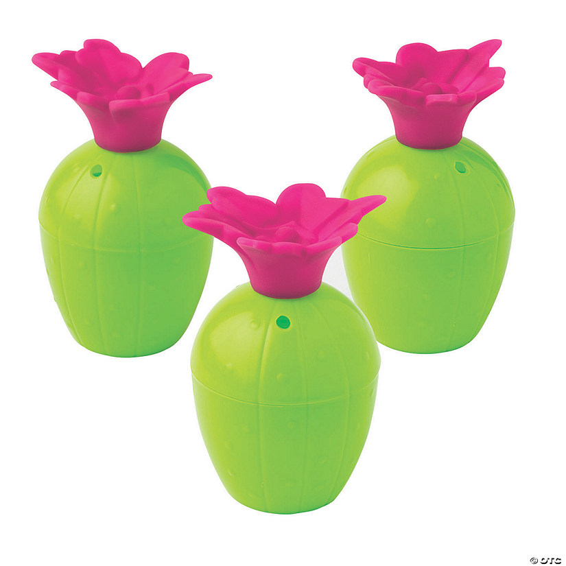 8 oz. Cactus Reusable Plastic Cups with Lids - 12 Pc. Image