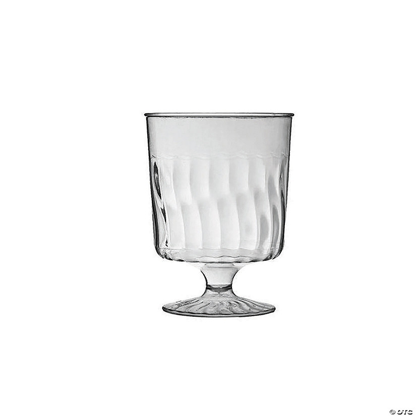 8 oz. Clear Plastic Pedestal Wine Glasses (100 Glasses) Image