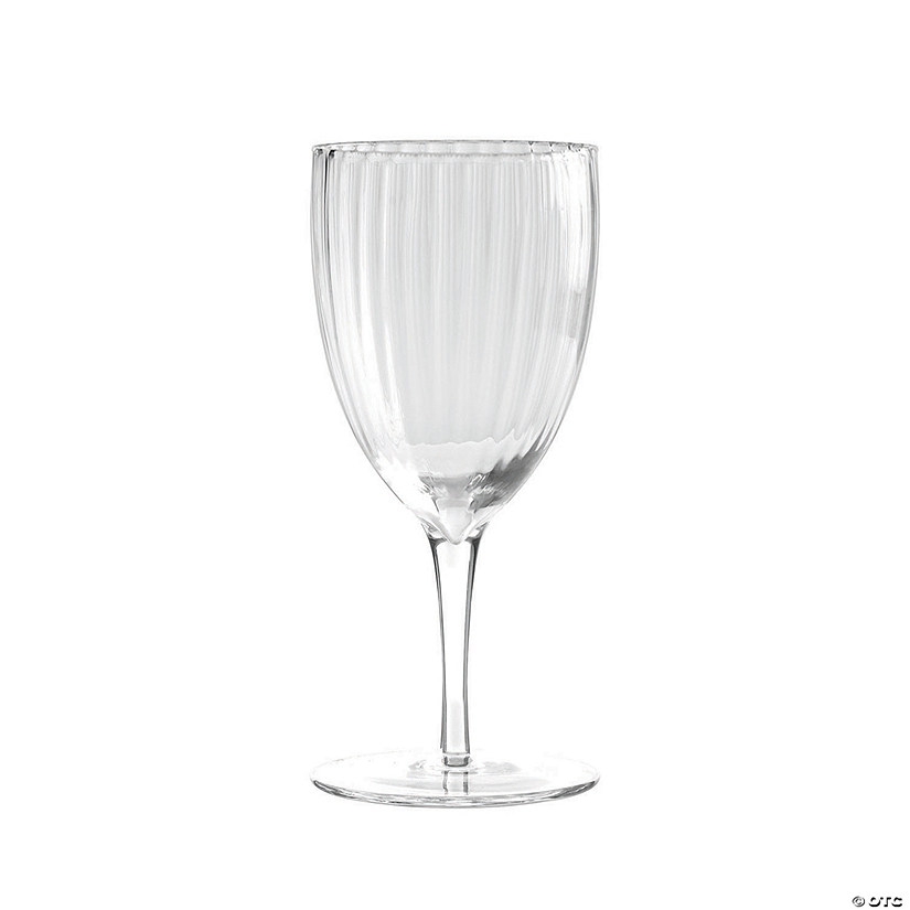 8 oz. Clear Stripe Round Disposable Plastic Champagne Flutes (16 Champagne Flutes) Image