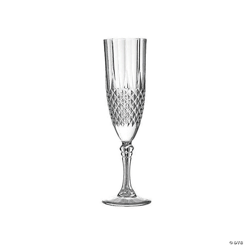 8 oz. Crystal Cut Plastic Champagne Flutes (16 Glasses) Image