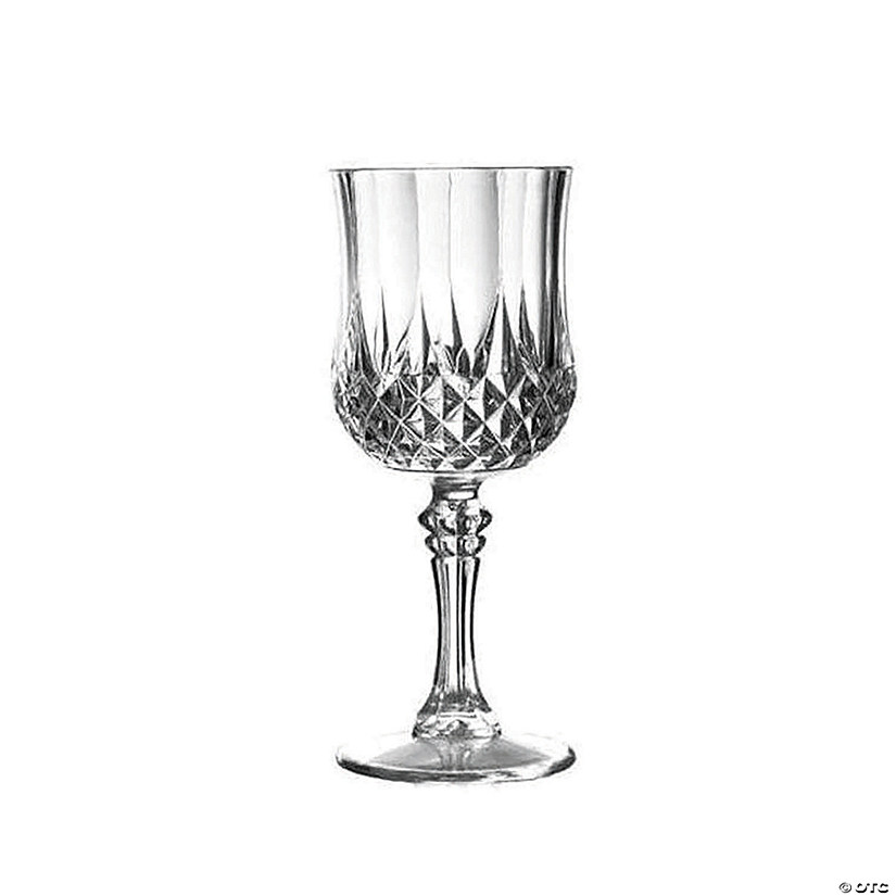 8 oz. Crystal Cut Plastic Wine Glasses (16 Glasses)