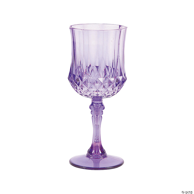 8 oz. Patterned Plastic Wine Glasses - 12 Ct. Image