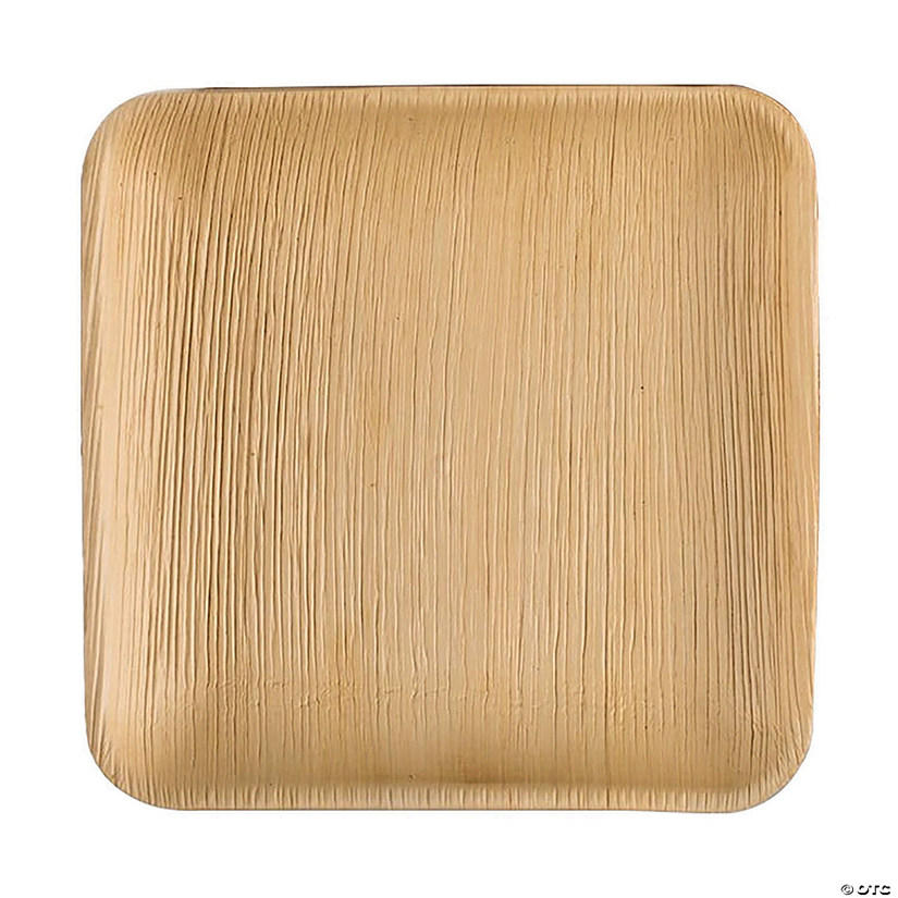8" Square Palm Leaf Eco Friendly Disposable Buffet Plates (75 Plates) Image