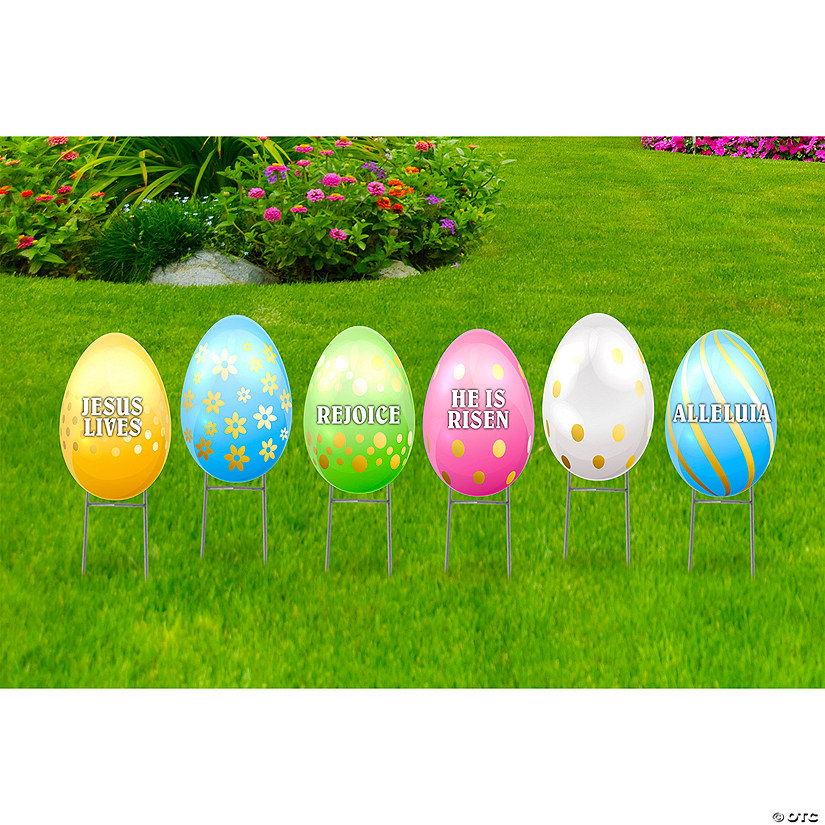 8" x 12" Religious Easter Egg Yard Signs Image