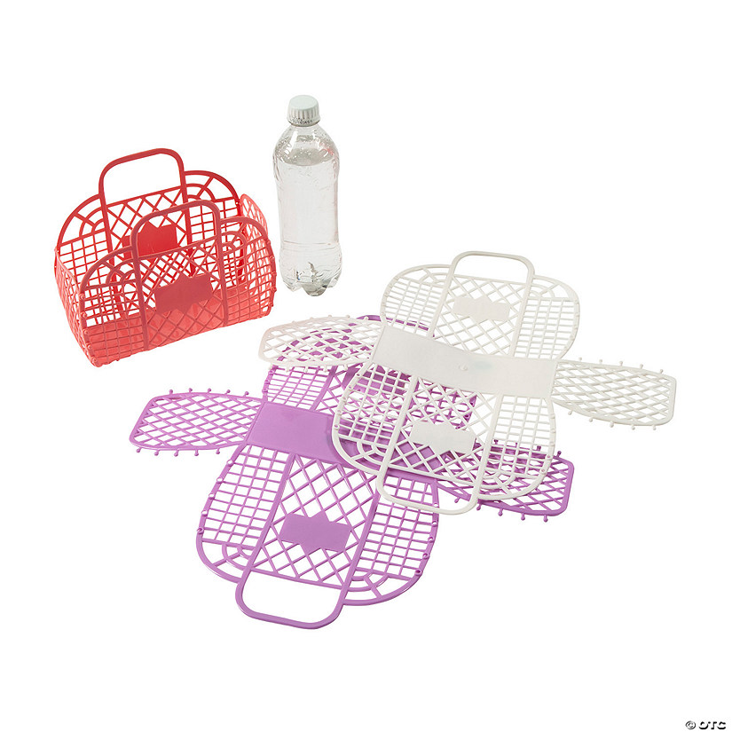 8" x 3 3/4" x 7" Small Jelly Beach Plastic Tote Bags - 6 Pc. Image