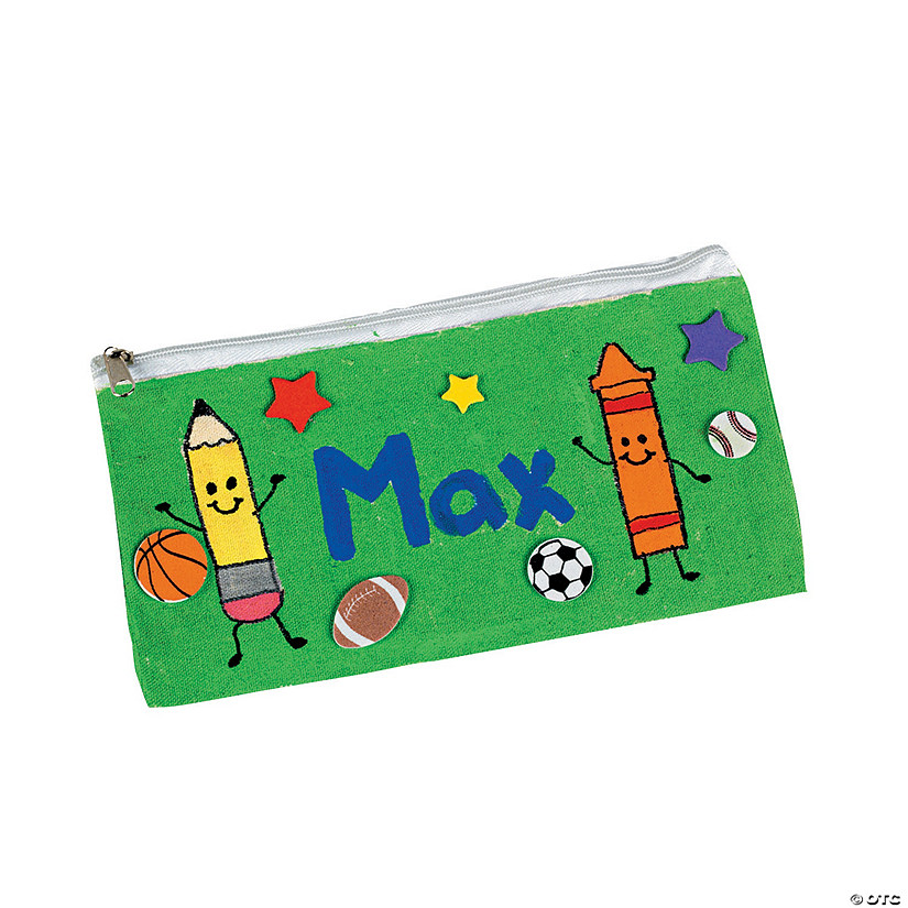 8" x 4 1/2" DIY Zippered Canvas Pencil Cases - 12 Pc. Image