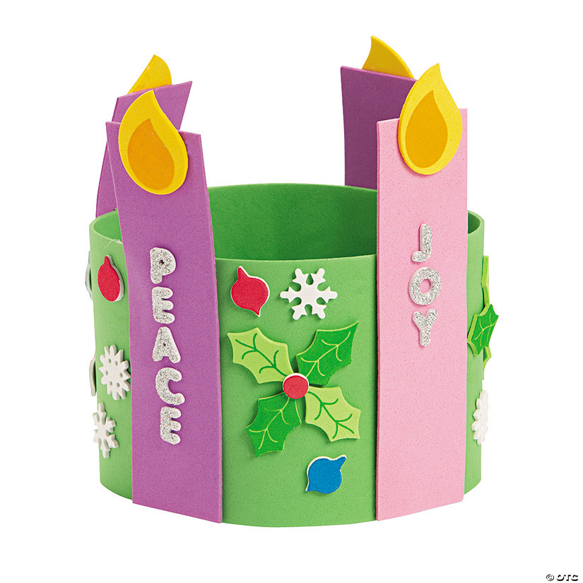 8" x 5 3/4" Advent Candle Multicolor Foam Stand-Up Wreath - Makes 12 Image