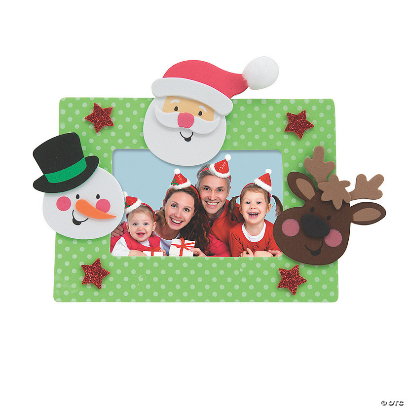 8" x 6" Christmas Character Picture Frame Magnet Craft Kit - Makes 12 Image