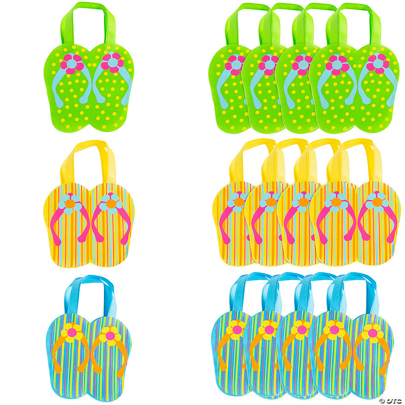 8" x 8" Mini Flip Flop Nonwoven Tote Bags - 12 Pc. Image