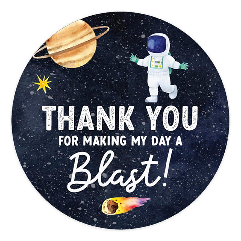 80 Outer Space Thank You Stickers 2in Image
