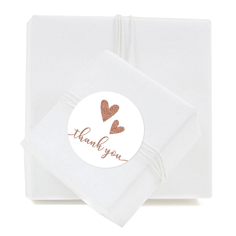 80PC Thank You Hayley White Double Heart Image