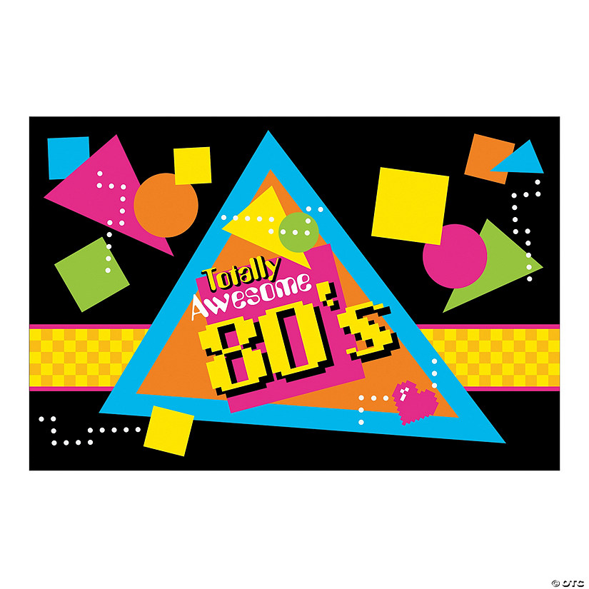 80s Party Backdrop Banner - 3 Pc. Image