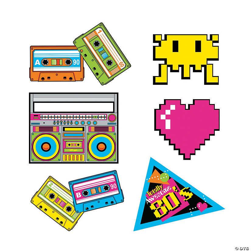 80s Party Cutouts - 6 Pc. Image