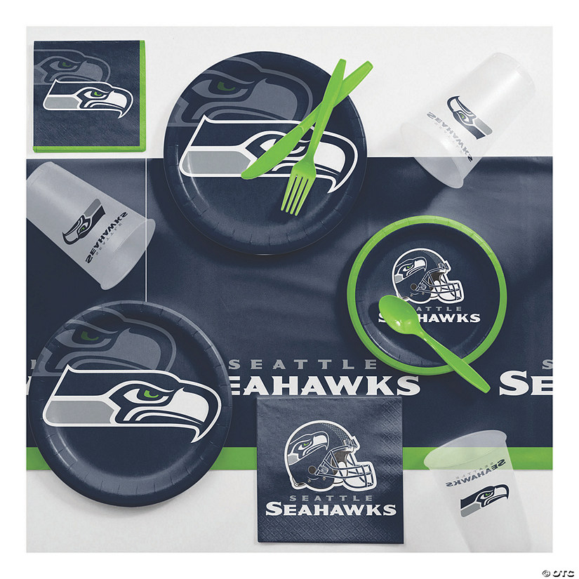 81 Pc. Nfl Seattle Seahawks Game Day Party Supplies Kit  For 8 Guests Image