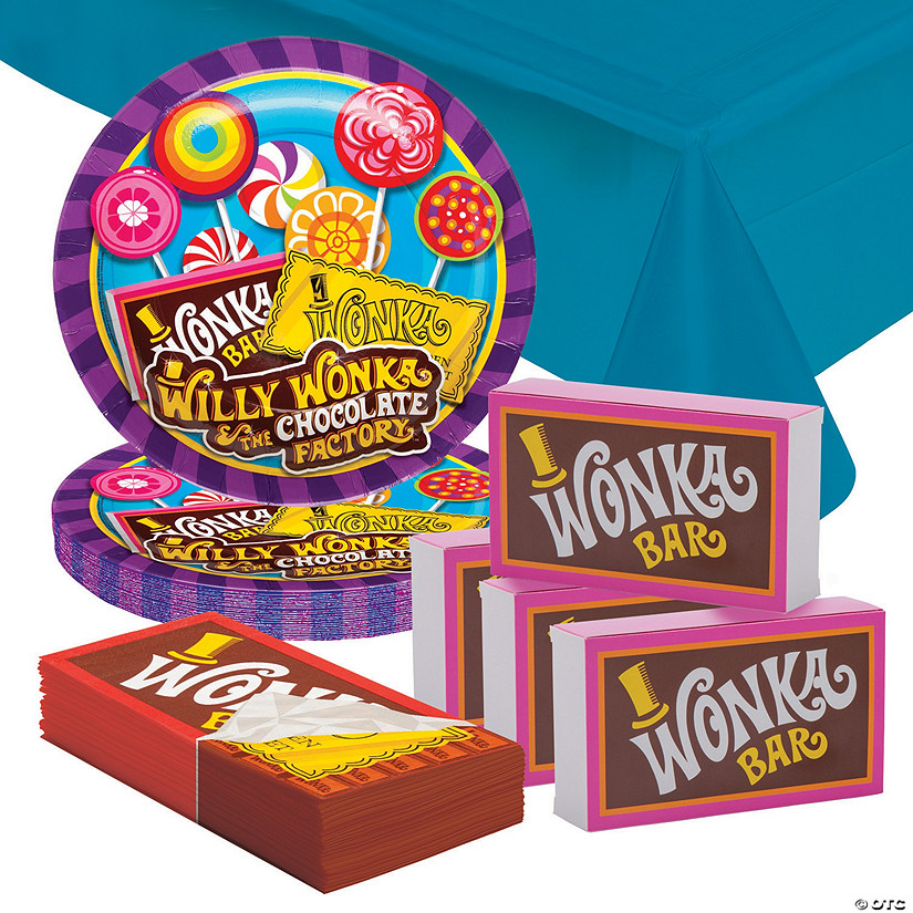 81 Pc. Willy Wonka&amp;#8482; Party Disposable Tableware Kit For 24 Guests Image