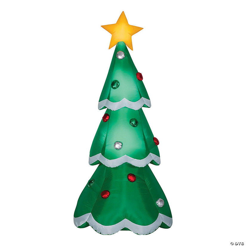 84" Blow Up Inflatable Metallic Christmas Tree Outdoor Yard Decoration