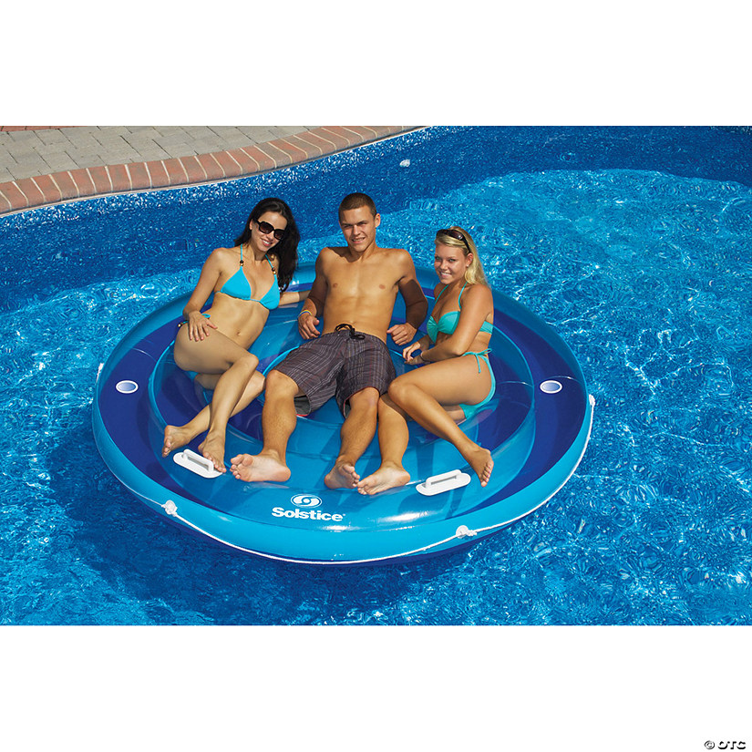 84"-Inch Solstice Inflatable Round Jumbo Island Swimming Pool Raft Lounger Image