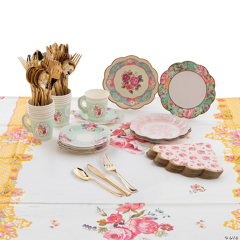 85 Pc. Talking Tables Truly Scrumptious Tableware Kit for 12 Guests Image