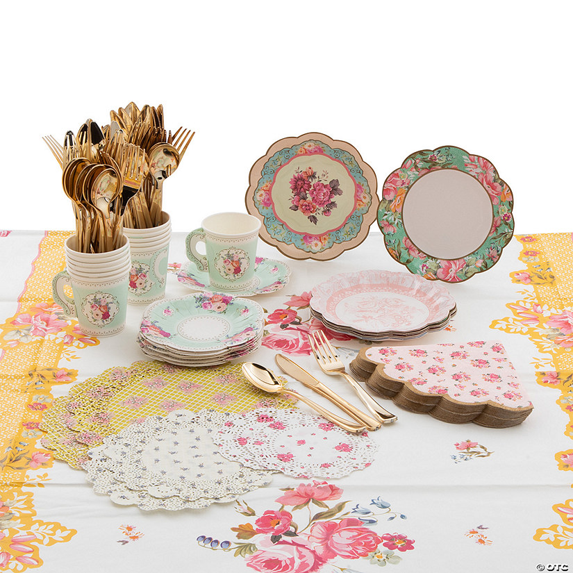 88 Pc. Talking Tables Truly Scrumptious Tableware Kit for 12 Guests Image