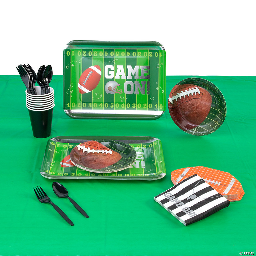 89 Pc. Football Party Tableware Kit for 8 Guests Image