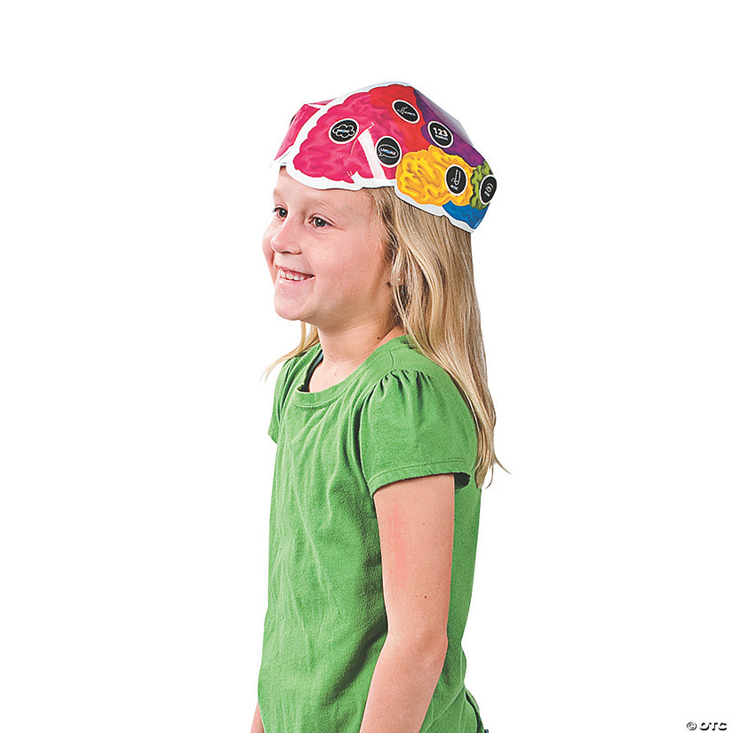 9 1/2" Educational Parts of the Brain Paper Hats with Stickers - 12 Pc. Image