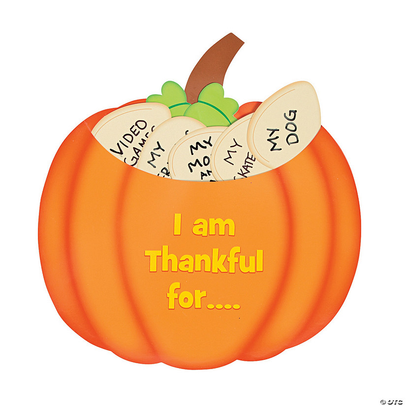 9 1/2" x 10" Thankful Pumpkin with Reason Seeds Paper Craft Kit - Makes 12 Image