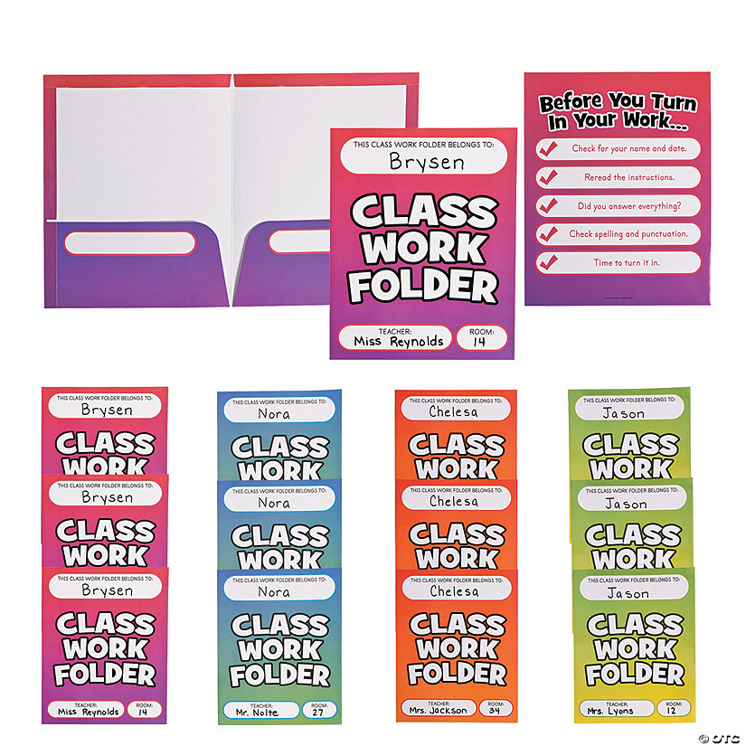 9 1/2" x 12" Student Classwork Organizing Pocket Folders - 12 Pc. Image