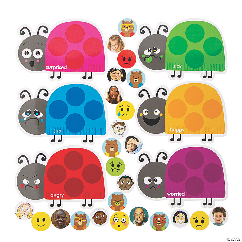 9 1/2&quot; x 6 1/2&quot; Ladybug Emotion Match Cardstock Game - 30 Pc. Image