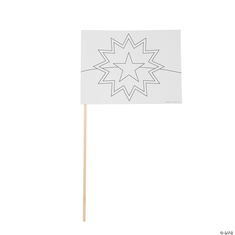 9 1/4" x 6" Color Your Own Juneteenth Flags - 12 Pc. Image