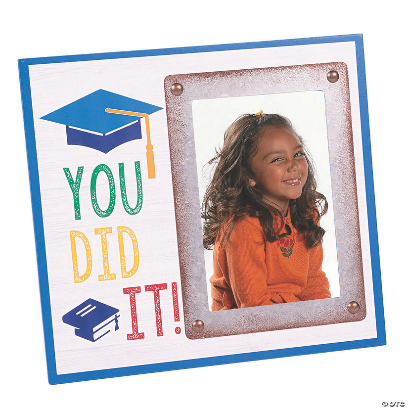 9 1/4" x 8 1/2" Graduation You Did It! Wood Picture Frame with Easel Image