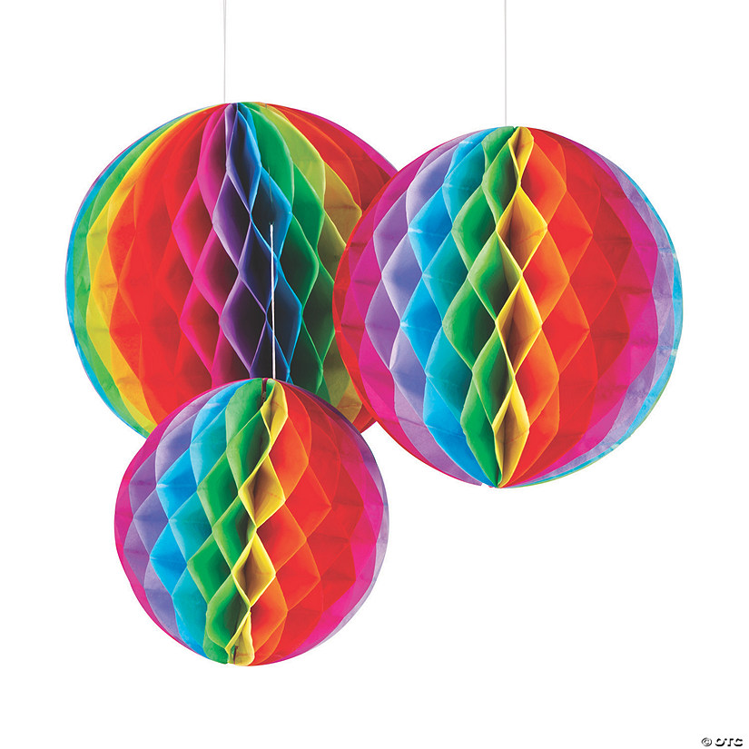9" - 12" Fiesta Honeycomb Ceiling Decorations - 6 Pc. Image