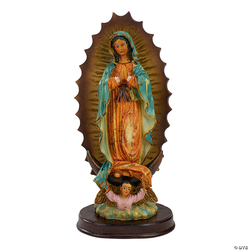 9.25" Our Lady of Guadalupe and Baby Jesus Religious Figurine Image
