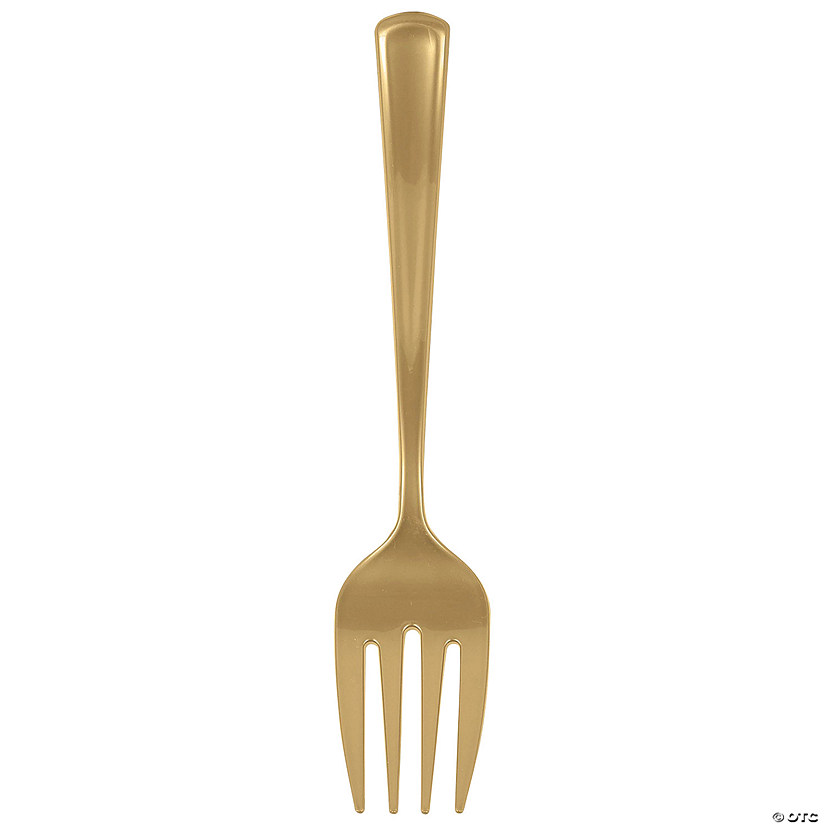 9 3/4" Bulk 12 Pc. Gold Plastic Serving Forks Image