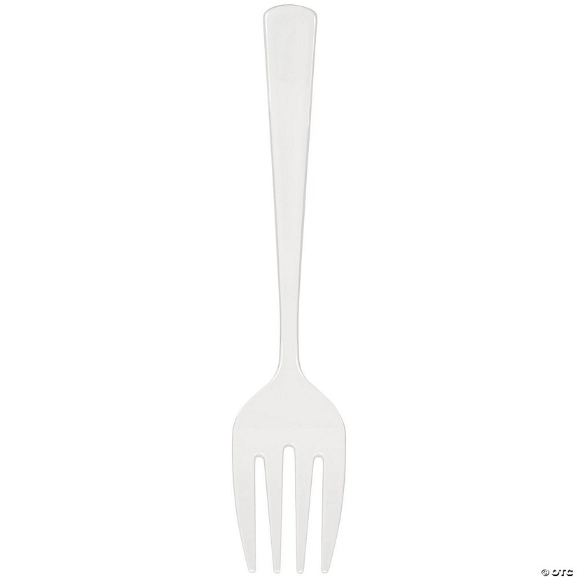 9 3/4" Bulk 12 Pc. White Plastic Serving Forks Image