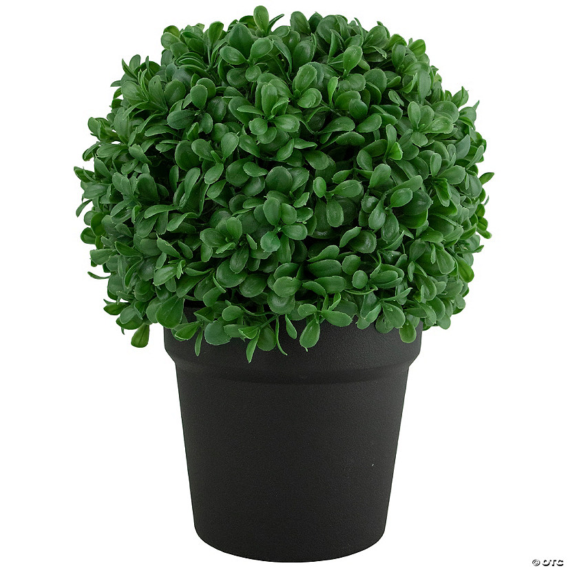 9.5" Artificial Boxwood Ball Topiary in Round Pot  Unlit Image