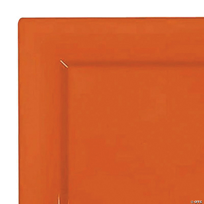 9.5" Burnt Orange Square Plastic Dinner Plates (40 Plates) Image