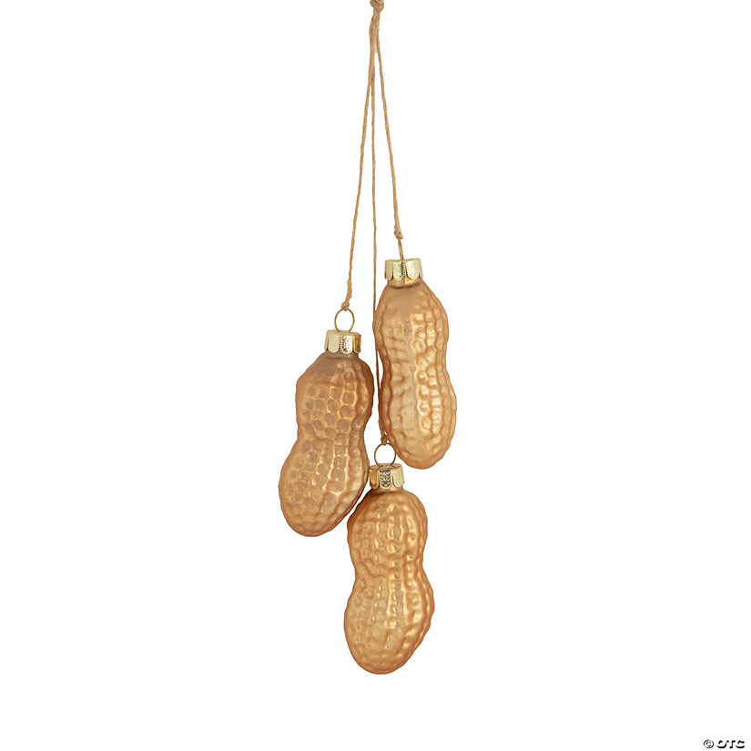 9.5" Gold and Bronze Peanut Cluster Glass Christmas Ornament Image